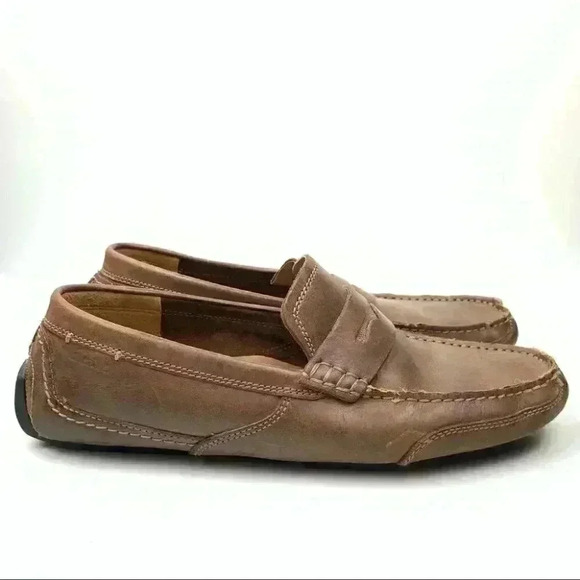 Clarks collection penny loafers size 9 42 brown leather slip on comfort drivers - Picture 12 of 12